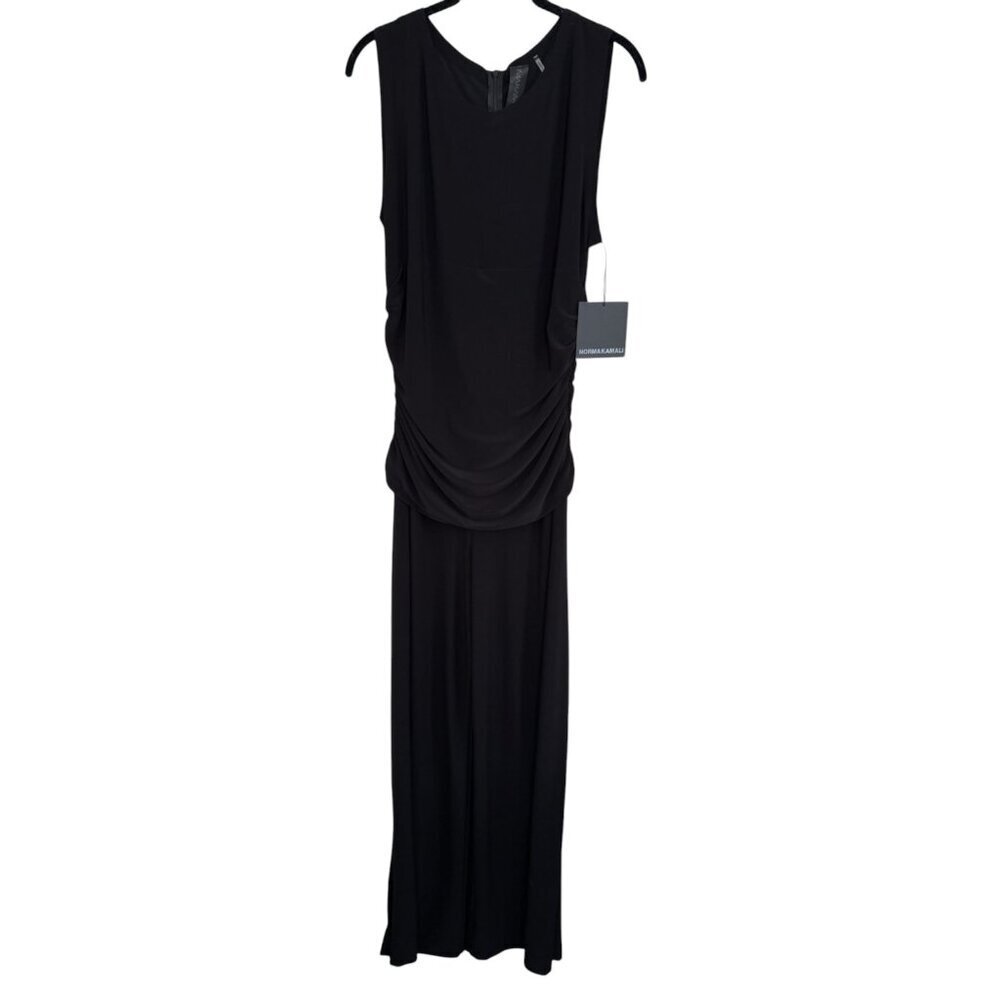 Norma Kamali Sleeveless Shirred Waist Jumpsuit - Picture 2 of 5